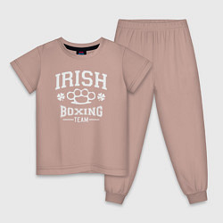 Пижама хлопковая детская Ирландский бокс, цвет: пыльно-розовый