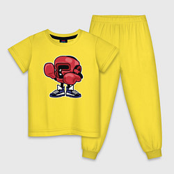 Пижама хлопковая детская Человечек боксёр, цвет: желтый