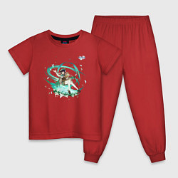 Пижама хлопковая детская Венти из Геншин Импакт, цвет: красный
