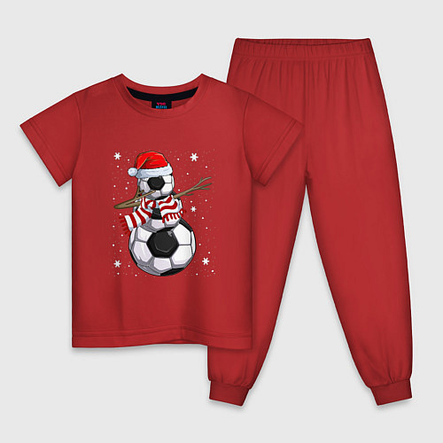 Детская пижама Soccer snowman / Красный – фото 1