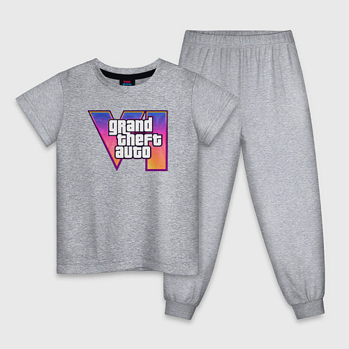 Детская пижама GTA 6 logo / Меланж – фото 1