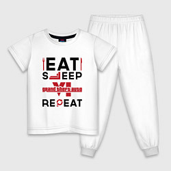 Детская пижама Надпись: eat sleep GTA6 repeat