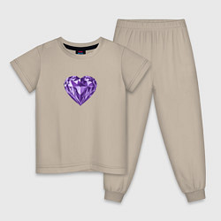 Детская пижама Фиолетовое алмазное сердце