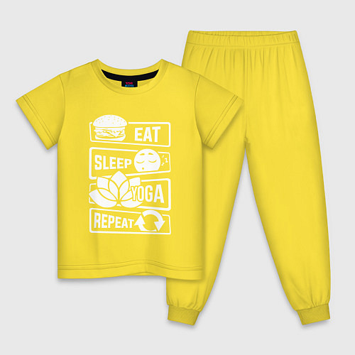 Детская пижама Eat sleep yoga / Желтый – фото 1