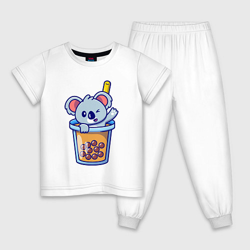 Детская пижама Коала в стаканчике / Белый – фото 1
