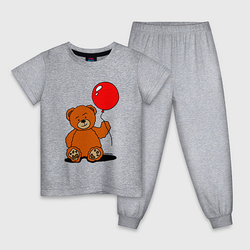 Детская пижама Плюшевый медведь с воздушным шариком / Меланж – фото 1