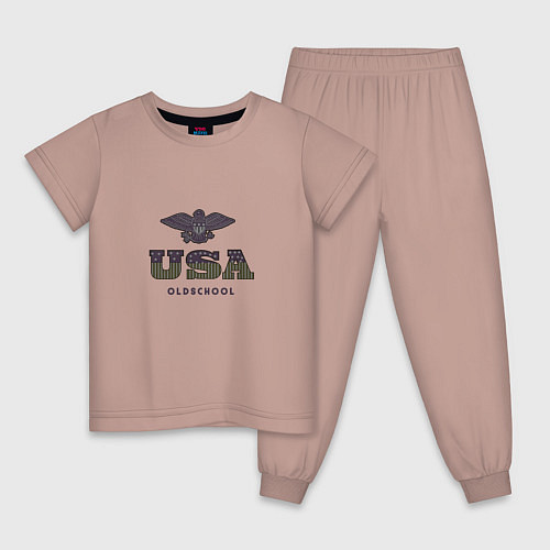 Детская пижама USA Oldschool / Пыльно-розовый – фото 1