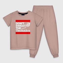 Пижама хлопковая детская Dont sweat the Technics, цвет: пыльно-розовый