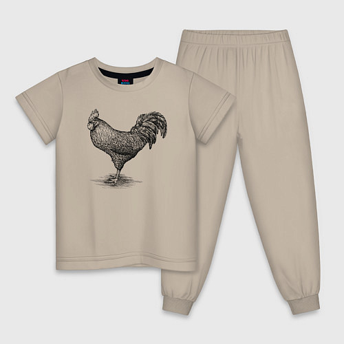 Детская пижама Петух / Миндальный – фото 1