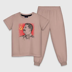 Пижама хлопковая детская Профиль Сталина СССР, цвет: пыльно-розовый