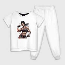 Пижама хлопковая детская Женское перевоплощение, цвет: белый