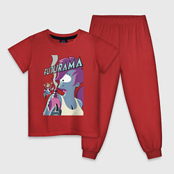 Пижама хлопковая детская Лила и Фрай, цвет: красный