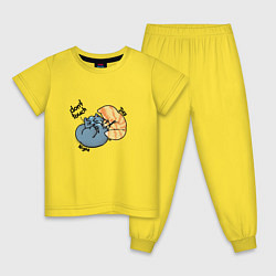 Пижама хлопковая детская Не трогай, цвет: желтый
