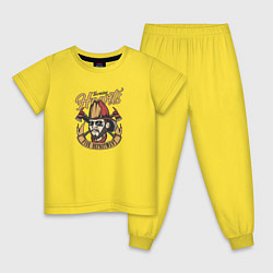 Пижама хлопковая детская Пожарная часть, цвет: желтый
