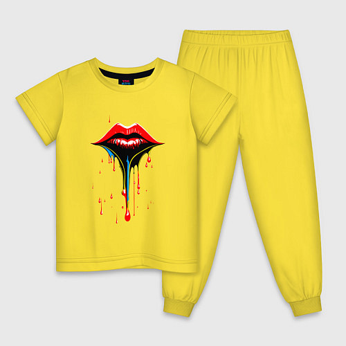 Детская пижама Splashart губы женские / Желтый – фото 1