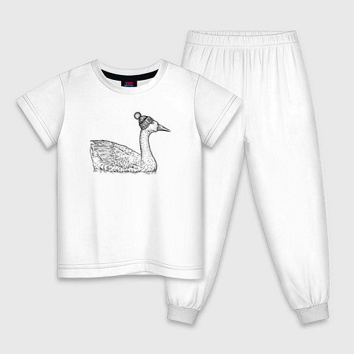 Детская пижама Утка в шапке / Белый – фото 1