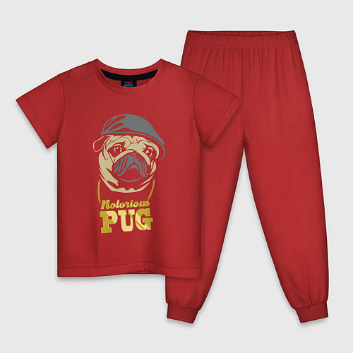 Детская пижама Notorious pug / Красный – фото 1