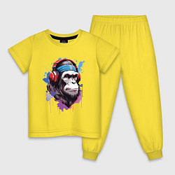 Детская пижама Шимпанзе в наушниках