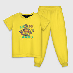 Пижама хлопковая детская Два колеса, цвет: желтый