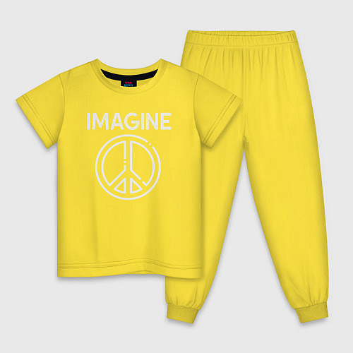 Детская пижама Imagine peace / Желтый – фото 1