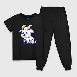 Пижама хлопковая детская Козлёнок, цвет: черный