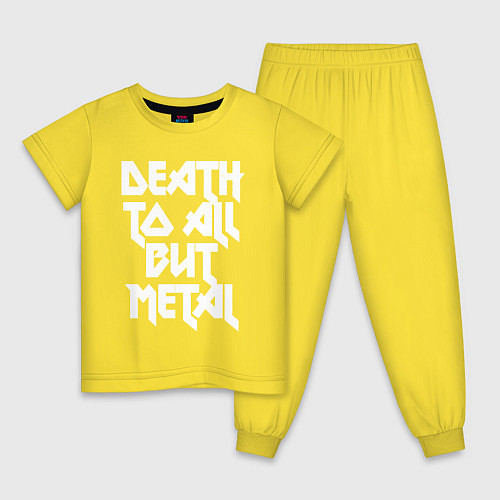 Детская пижама Death to all - кроме металл / Желтый – фото 1