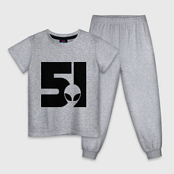 Пижама хлопковая детская Area 51, цвет: меланж