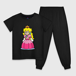 Пижама хлопковая детская Принцесса с Марио, цвет: черный