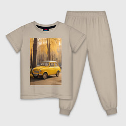 Детская пижама Желтый ретро автомобиль