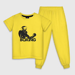 Пижама хлопковая детская Бокс хук, цвет: желтый