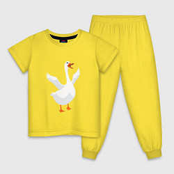 Пижама хлопковая детская Весёлый гусь от нейросети, цвет: желтый