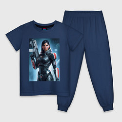 Пижама хлопковая детская Mass Effect -N7 armor, цвет: тёмно-синий