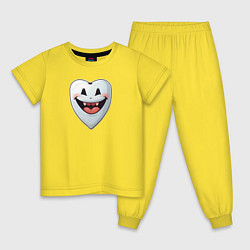 Пижама хлопковая детская Улыбающийся зуб, цвет: желтый