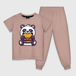 Детская пижама Панда ест гамбургер