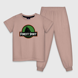Пижама хлопковая детская Тоторо дух леса, цвет: пыльно-розовый