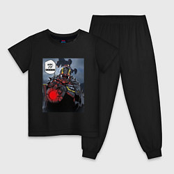 Пижама хлопковая детская Нужен дроп helldivers 2, цвет: черный