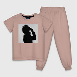 Пижама хлопковая детская Phrequency, цвет: пыльно-розовый