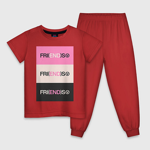 Детская пижама V Fri END S - friends song / Красный – фото 1