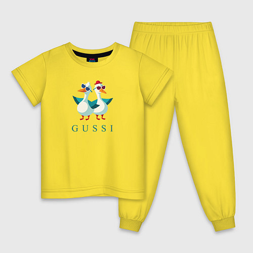 Детская пижама Гуси в очках / Желтый – фото 1