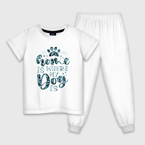 Детская пижама Любимая собака лапы дом / Белый – фото 1