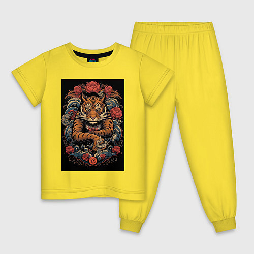 Детская пижама Боевой тигр Муай Тай / Желтый – фото 1