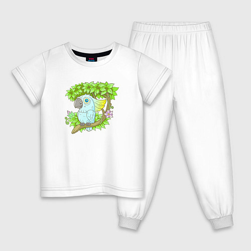 Детская пижама Забавный какаду / Белый – фото 1