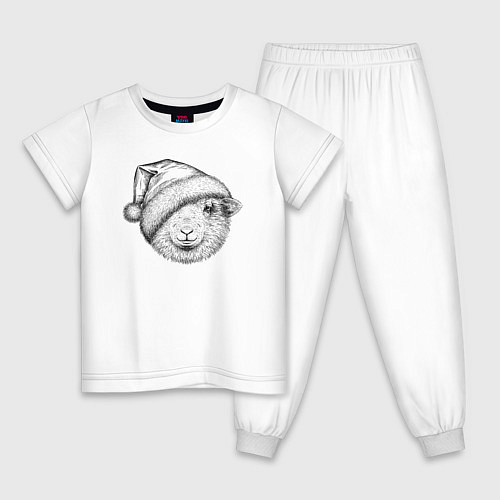 Детская пижама Новогодняя овечка / Белый – фото 1