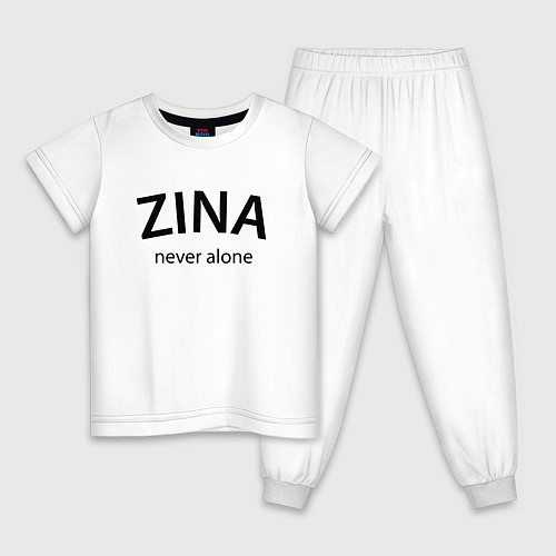 Детская пижама Zina never alone - motto / Белый – фото 1
