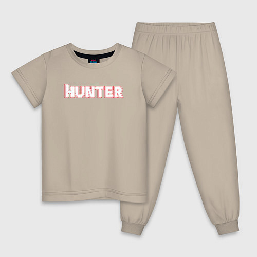 Детская пижама Hunter Белая надпись Охотник / Миндальный – фото 1
