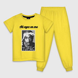 Пижама хлопковая детская 2pac Art All eayz on me, цвет: желтый