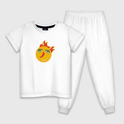Пижама хлопковая детская Мексиканская лепешка, цвет: белый