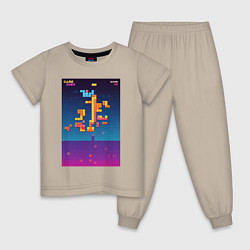 Детская пижама Синтвейв тетрис