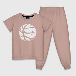 Пижама хлопковая детская Basket balls, цвет: пыльно-розовый