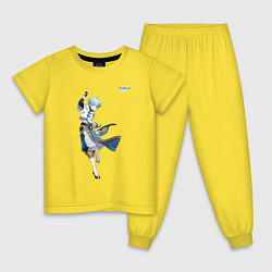 Пижама хлопковая детская Чун Юнь из Геншин Импакт, цвет: желтый